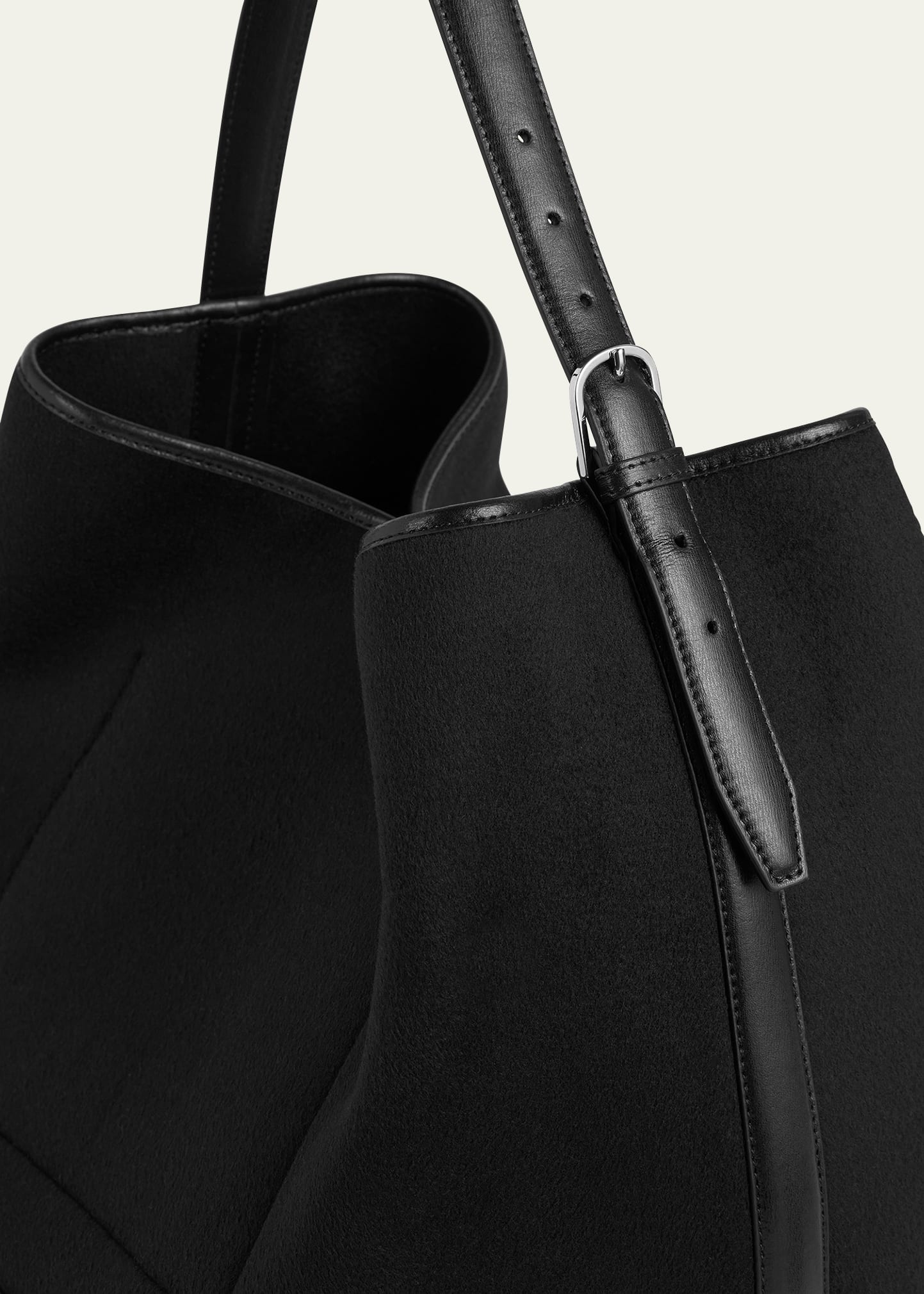 Belted Wool & Leather Tote Bag - 3