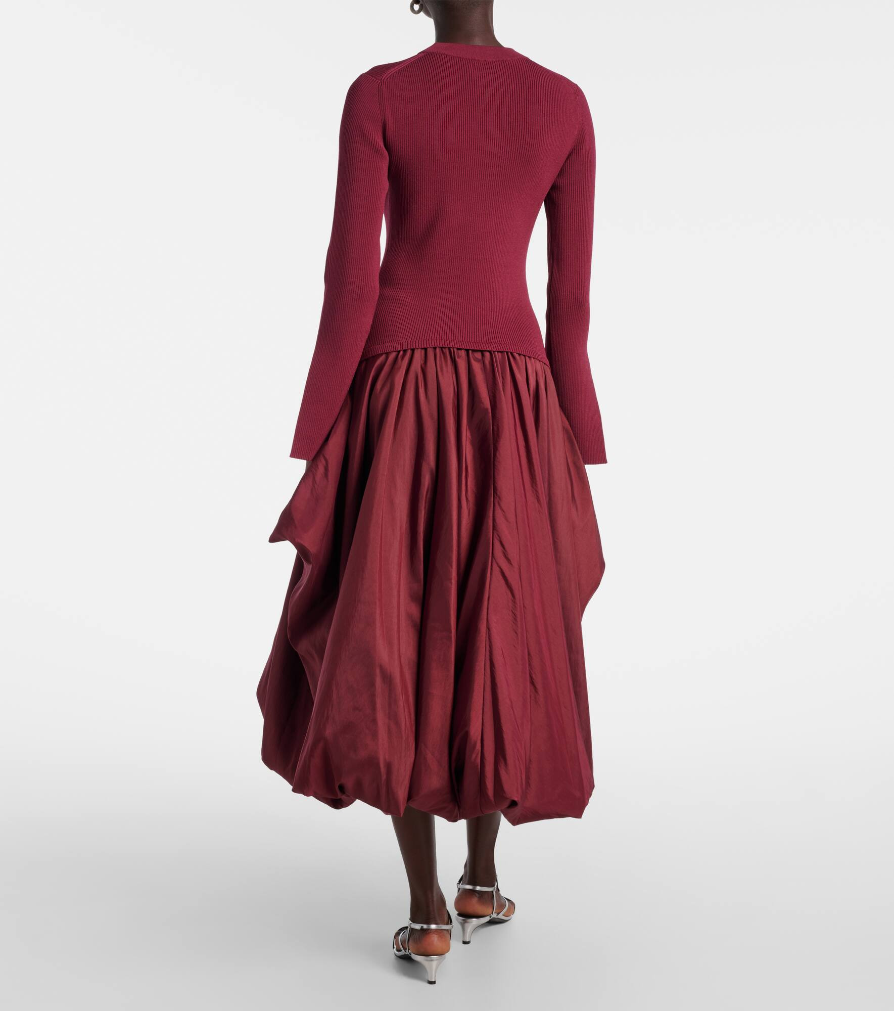 Kenlie knitted taffetta midi dress - 3
