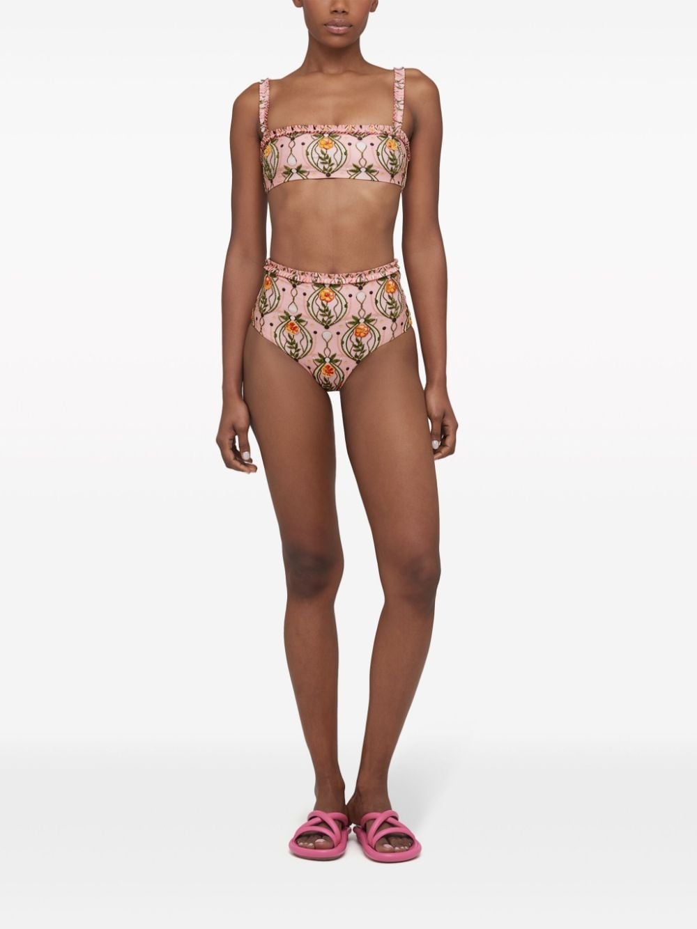 Nopal Lunar floral-embroidered bikini bottom - 3