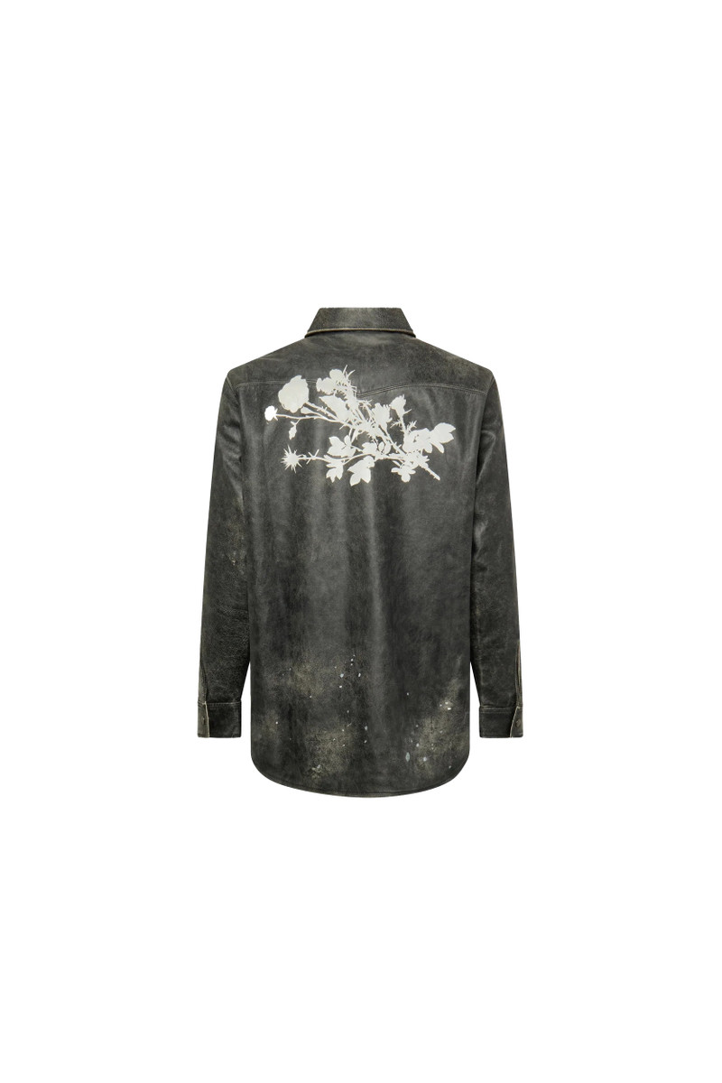 KUSIKOHC Kusikohc Black Leather Printed Shirt outlook