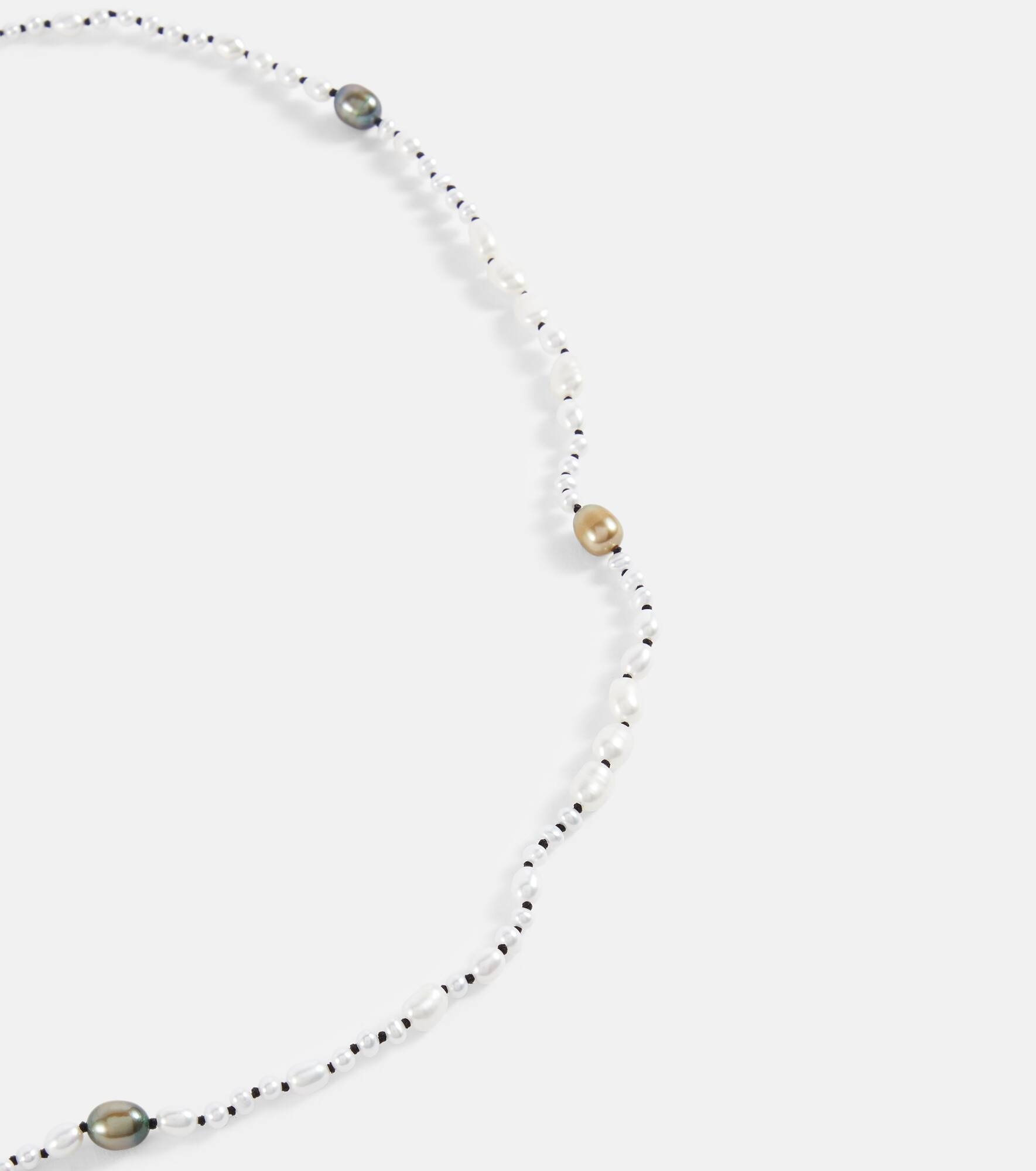 Mermaid necklace with freshwater pearls and 18kt gold-plated silver beads - 4