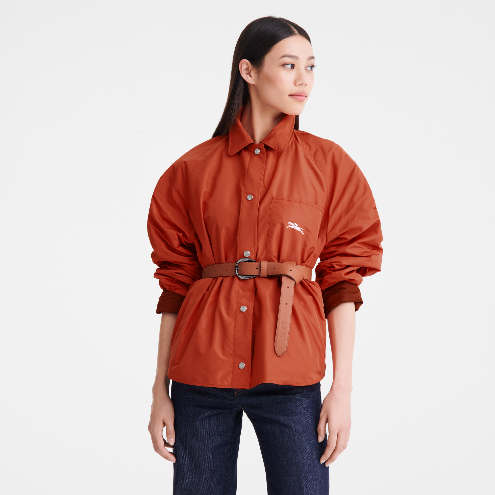 Padded blouson Chestnut/Tomato - Technical taffeta - 5