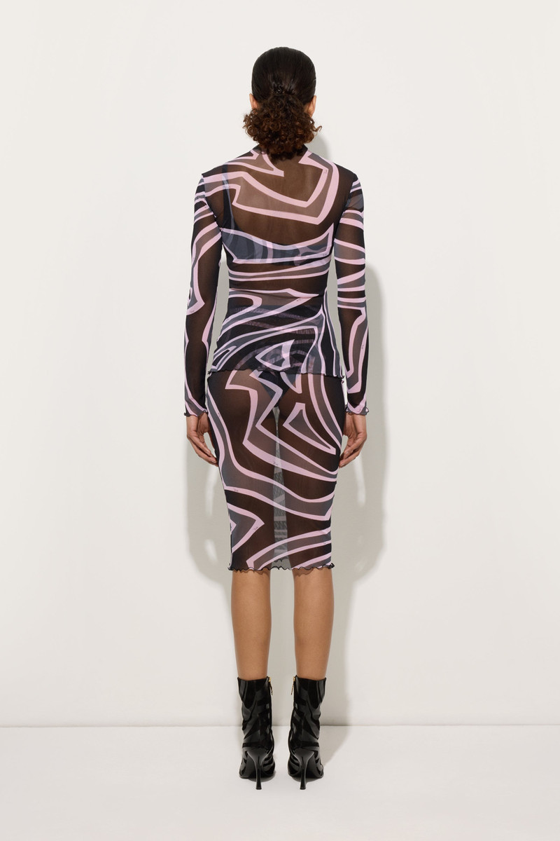 LABIRINTO PRINT MIDI SKIRT IN TULLE 4