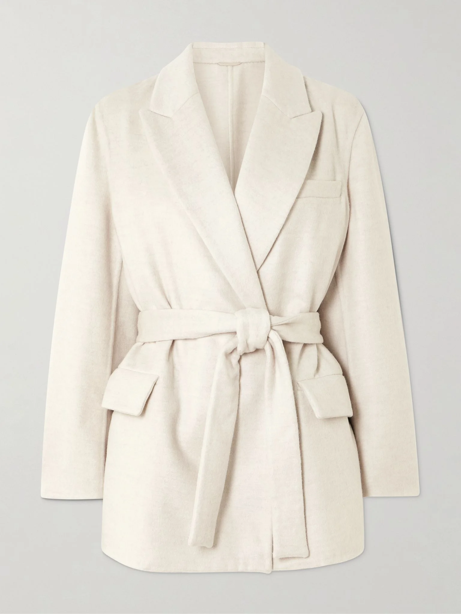 Belted wool blazer Off-white - 1