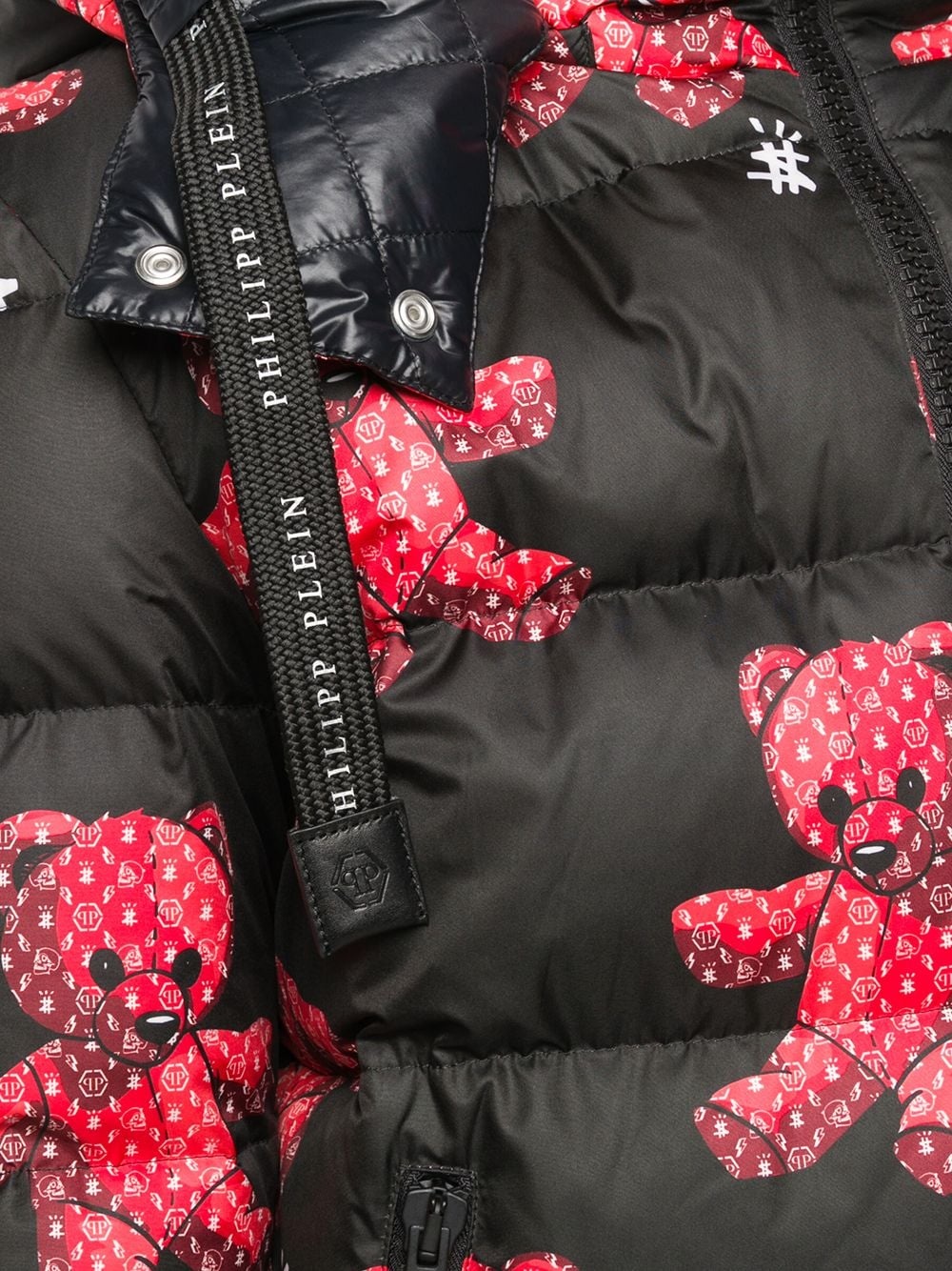 teddy bear print puffer jacket - 5