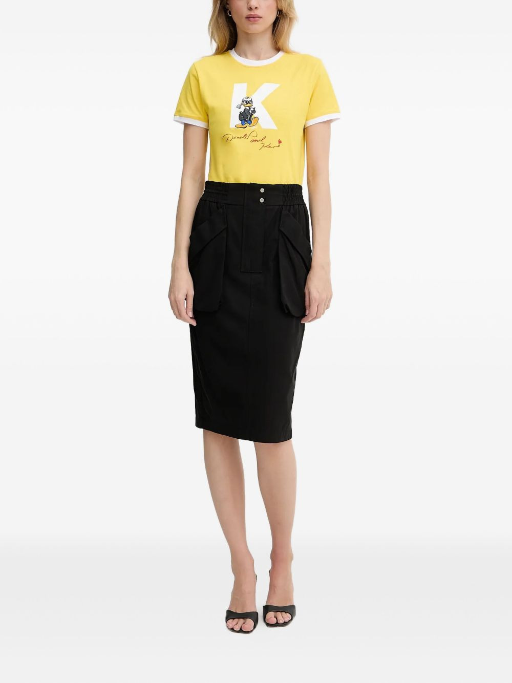 elasticated cotton midi skirt - 2