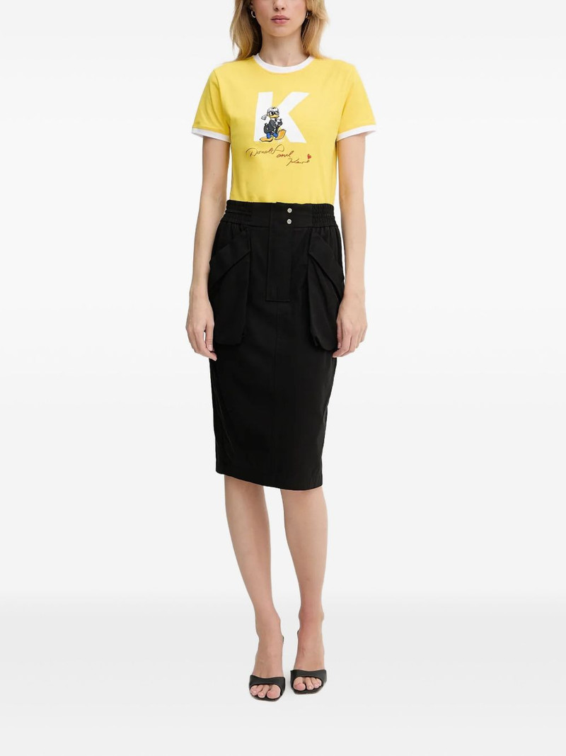 PINKO elasticated cotton midi skirt outlook