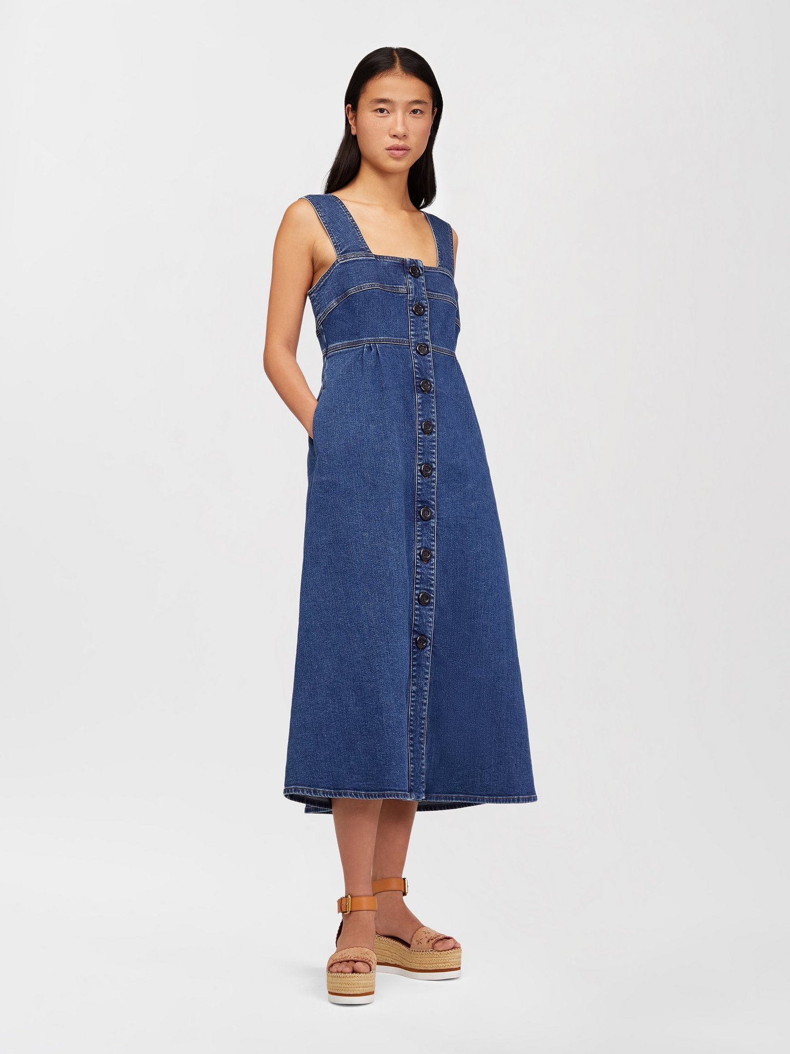 PINAFORE DENIM DRESS - 4