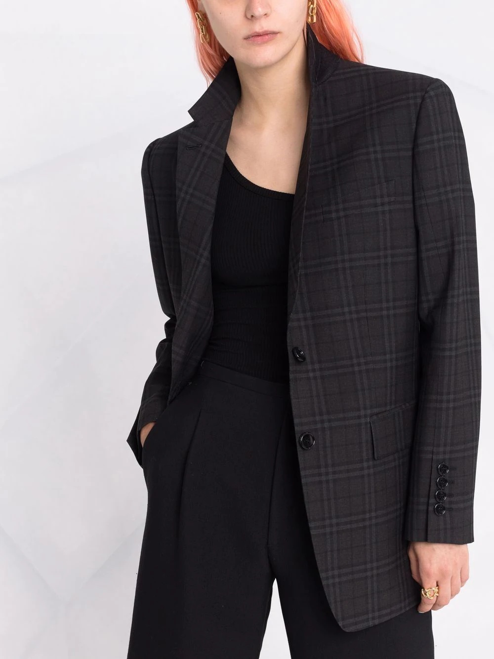 check pattern blazer jacket - 5