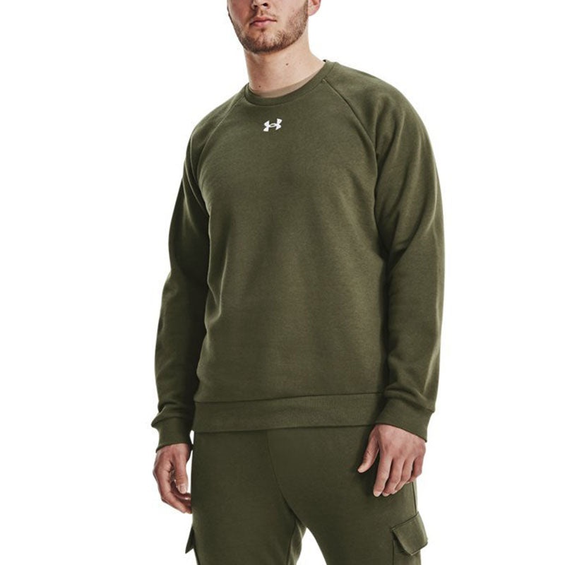 Under Armour Rival Fleece Crew Top 'Olive Green' 1379755-390 - 3