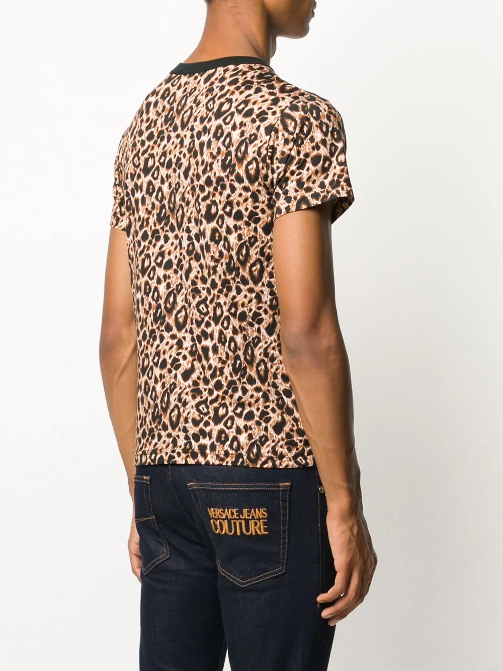 leopard print crew-neck T-shirt - 4