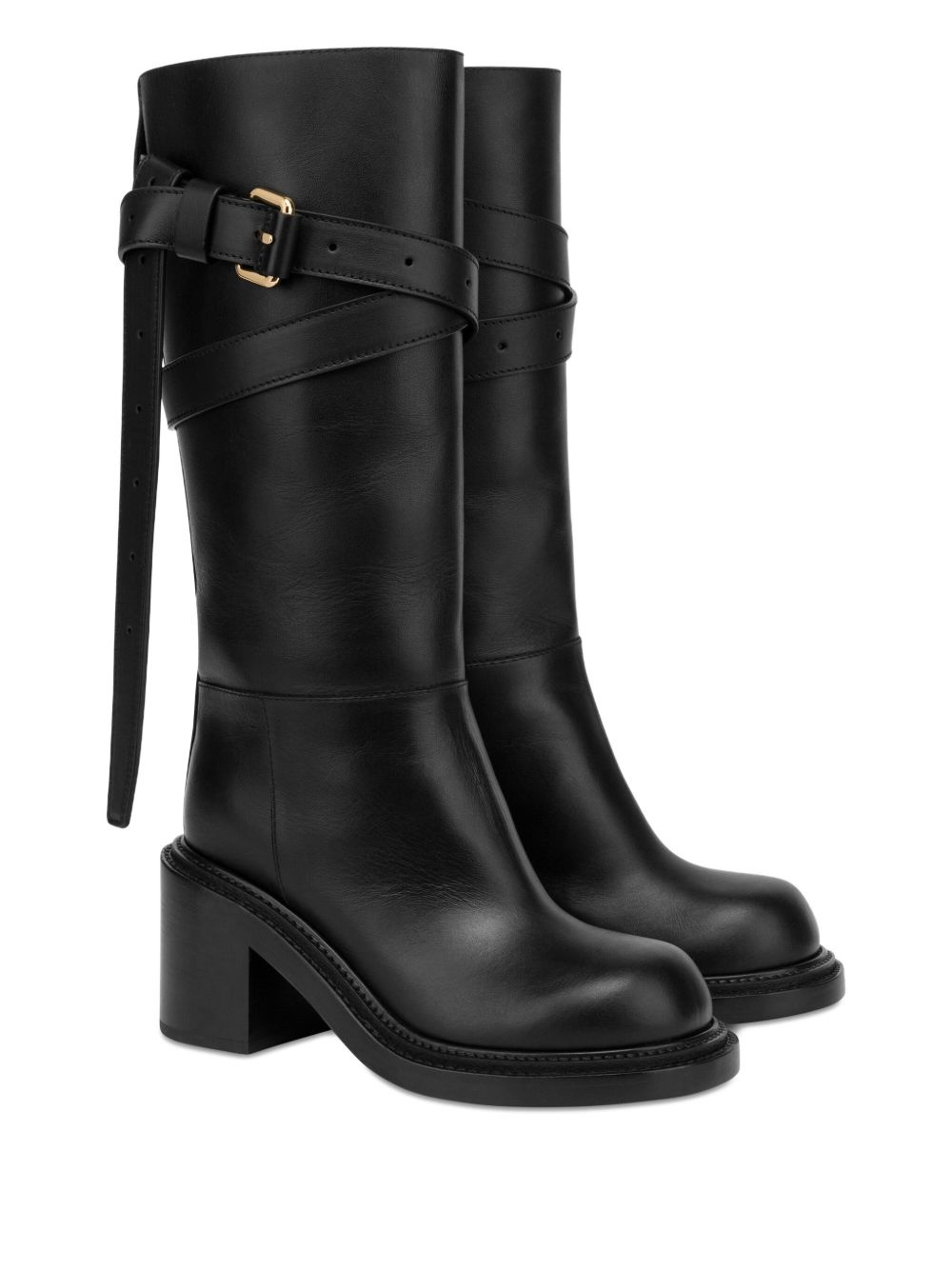 leather biker boots - 2