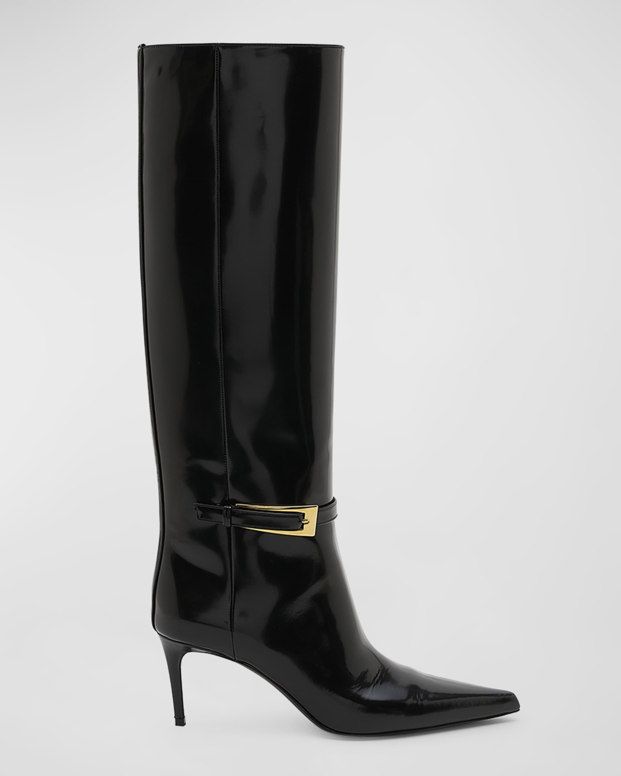 Lee Patent Buckle Knee Boots - 1