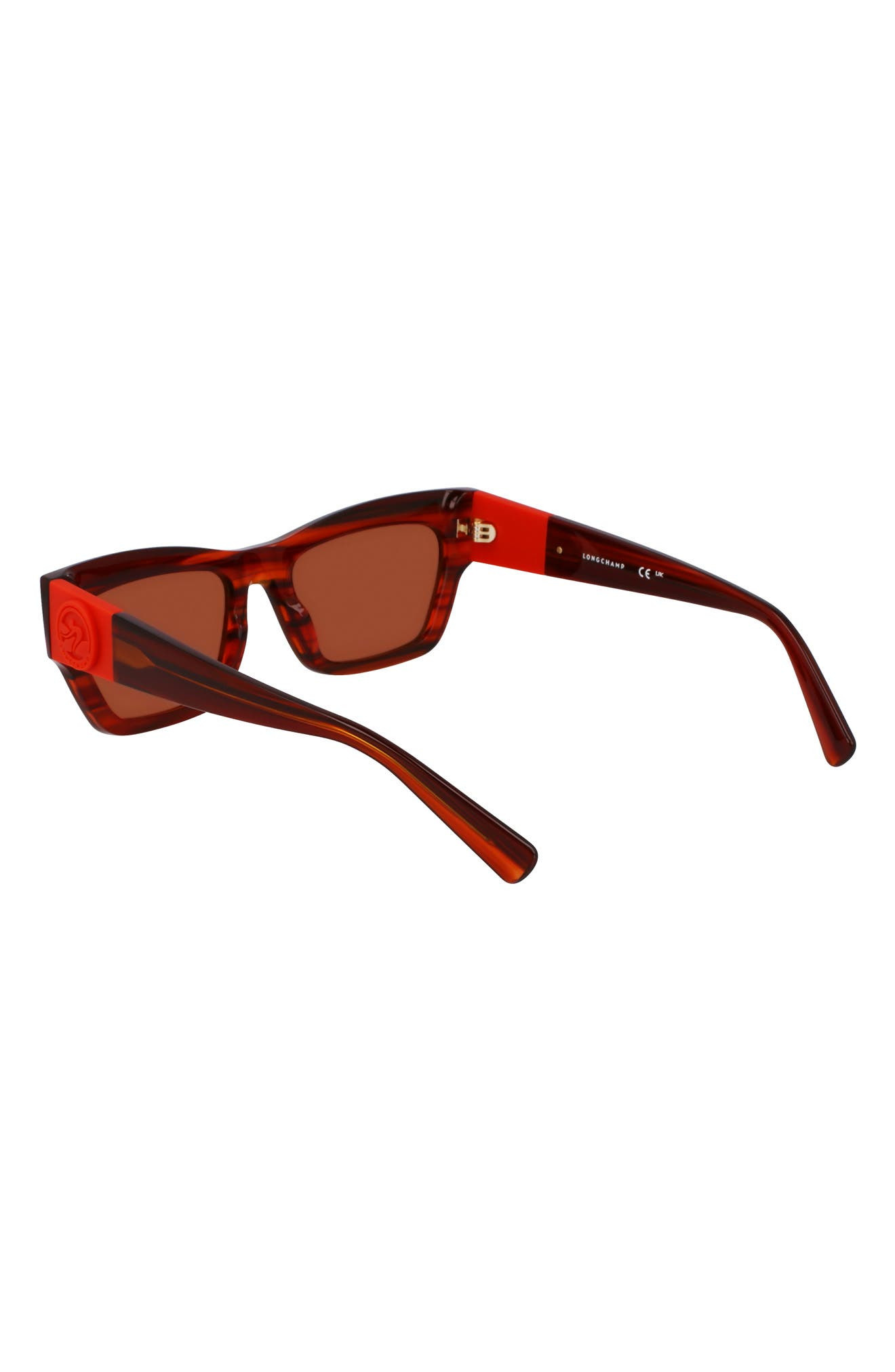 Longchamp Medallion 53mm Modified Rectangular Sunglasses in Striped Red at Nordstrom - 3