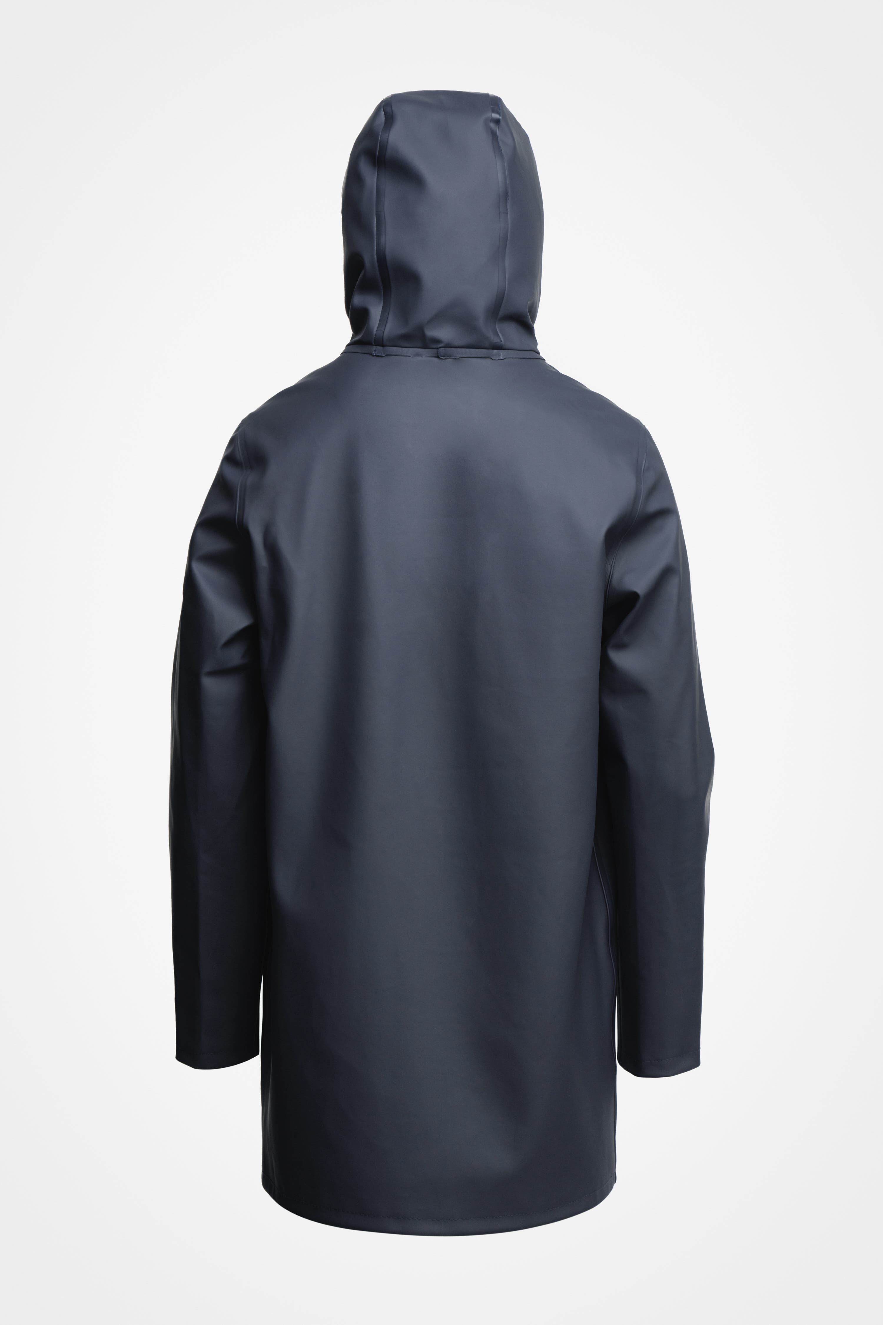 Stutterheim Stockholm Long Sleeve Hooded Raincoat in Navy at Nordstrom - 4