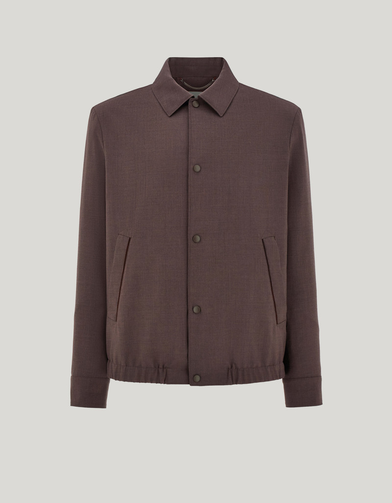 CARAMEL MIXED-MATERIAL ULTRALIGHT SUEDE BOMBER JACKET WITH KNIT INSERTS 42
