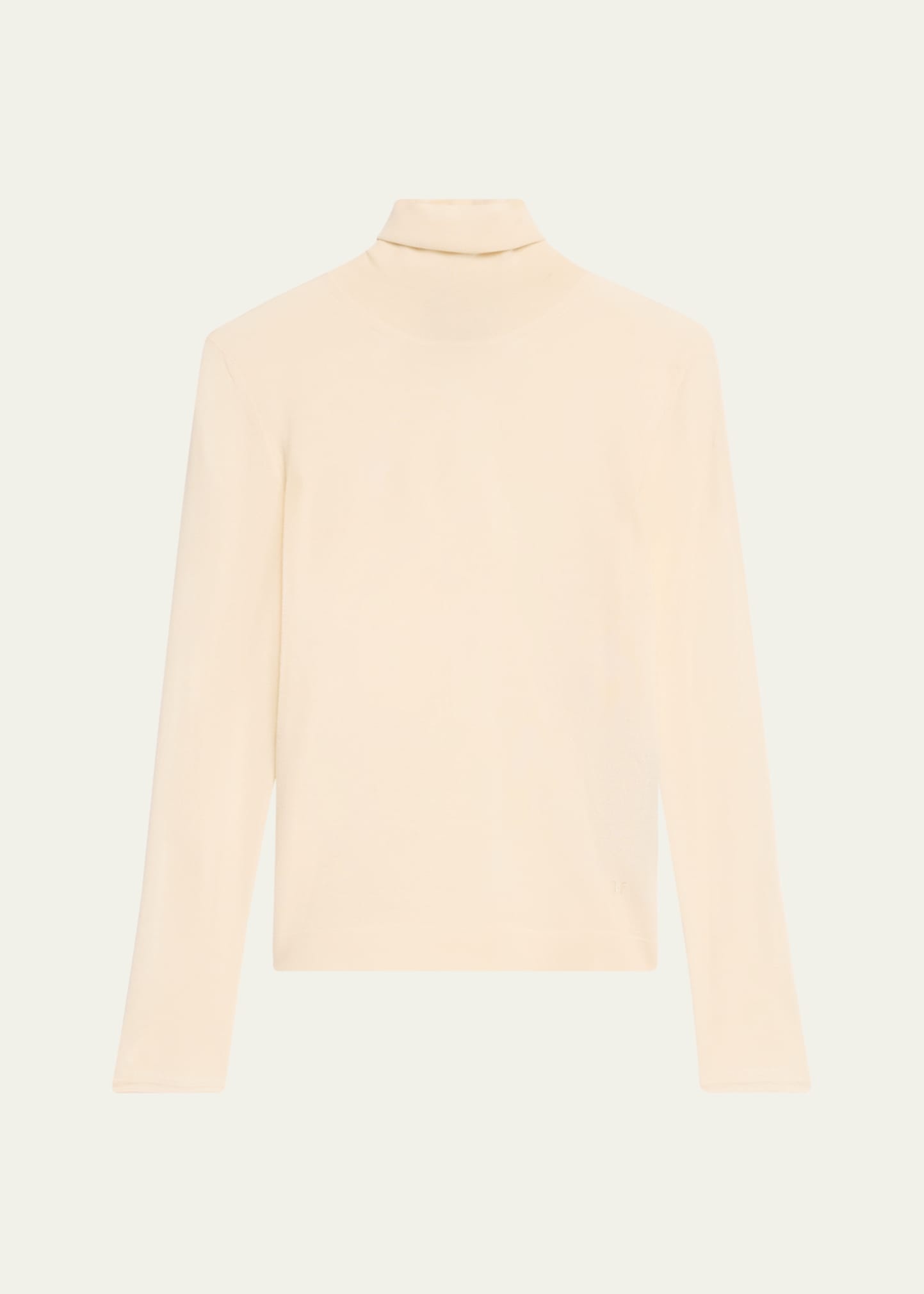 Turtleneck Long-Sleeve Fine Cashmere-Silk Top - 1