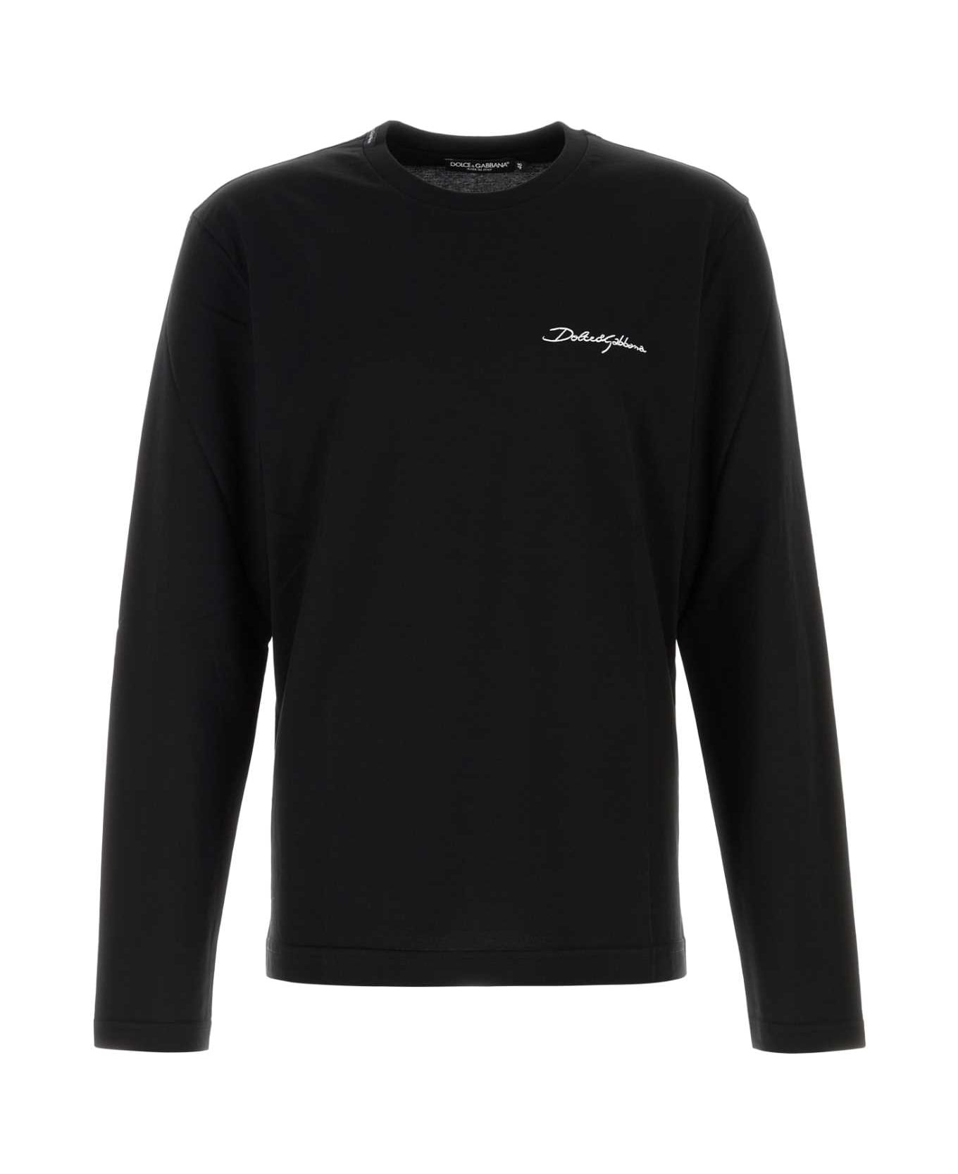 Black Cotton T-shirt - 1