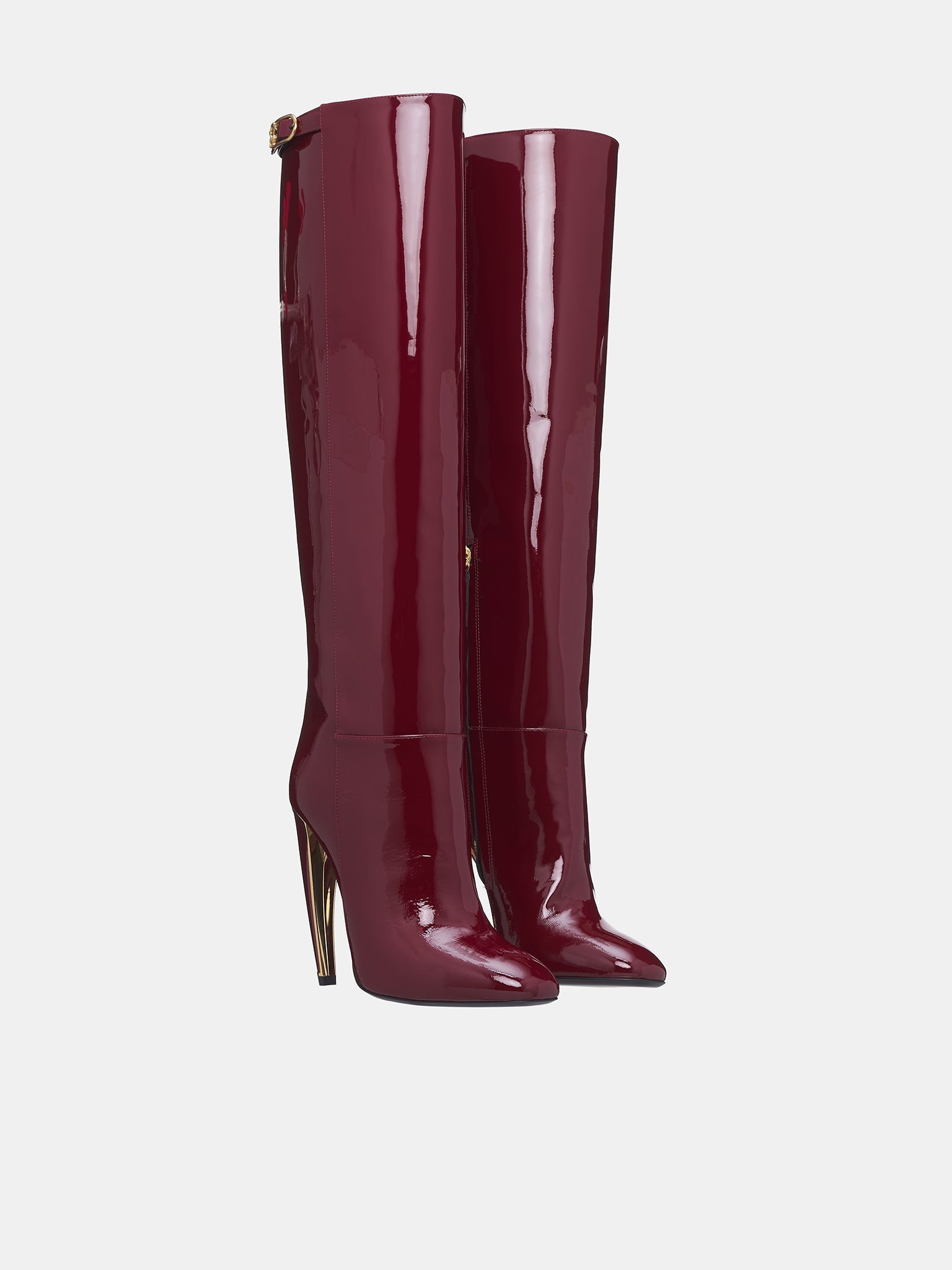 Patent Leather Knee High Boots - 2