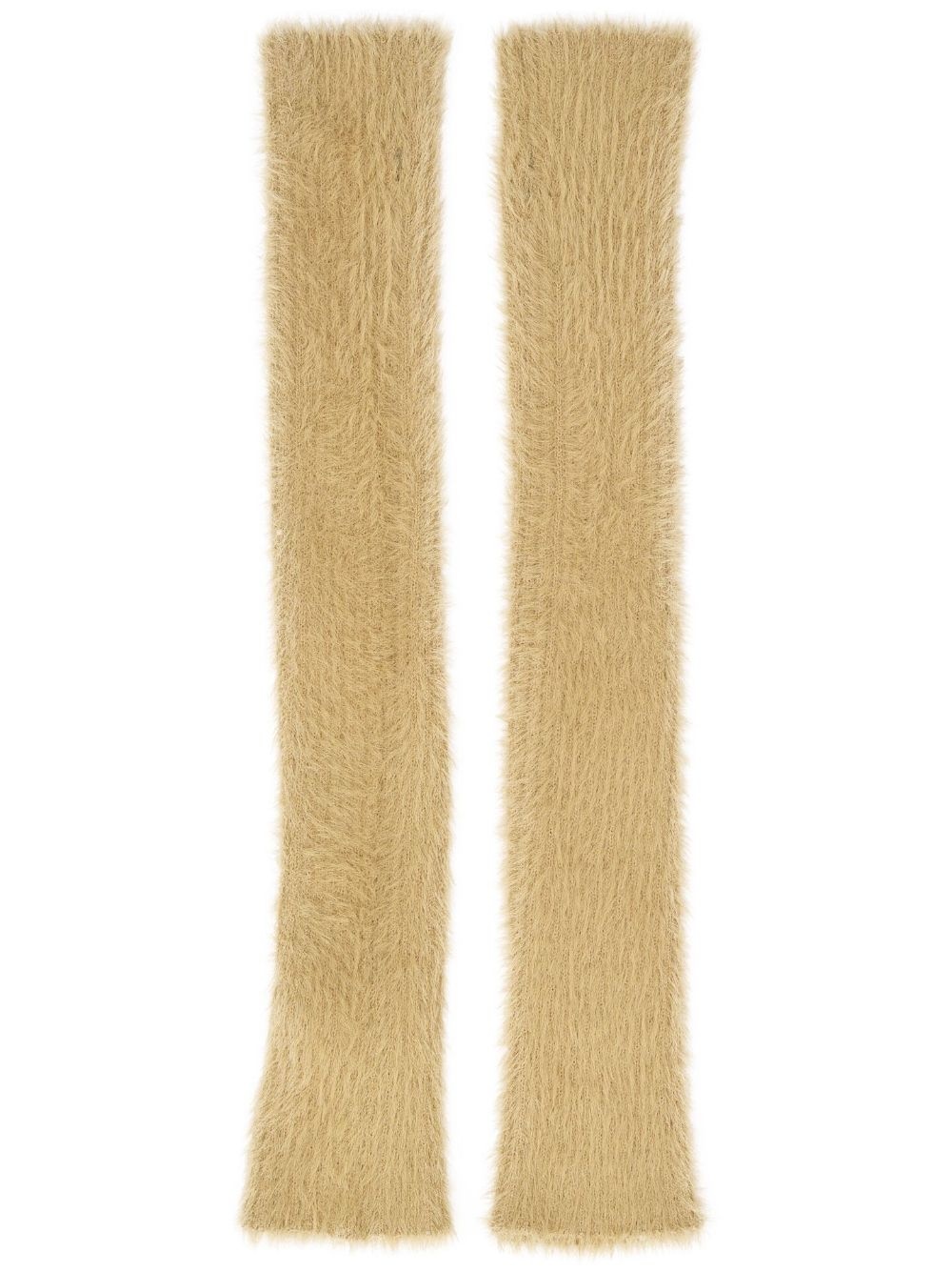 thumb-slot ribbed ginerless gloves - 1