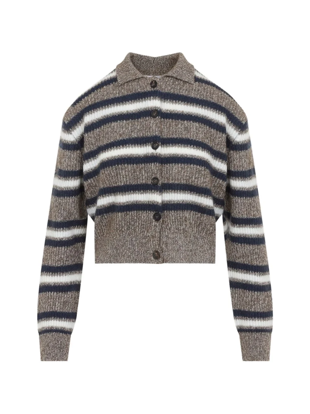 striped button-up cardigan - 1
