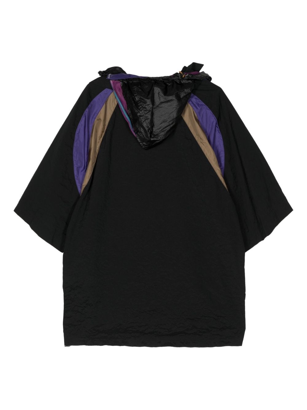 hood colour-block shirt - 2