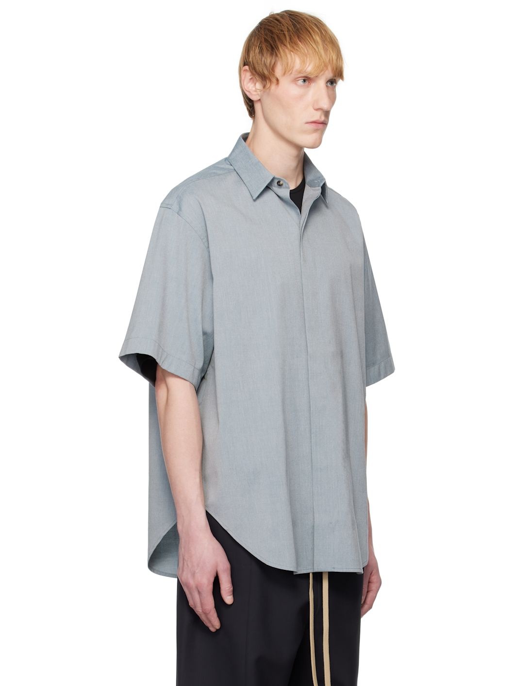 Blue Short Sleeve Oxford Shirt - 2