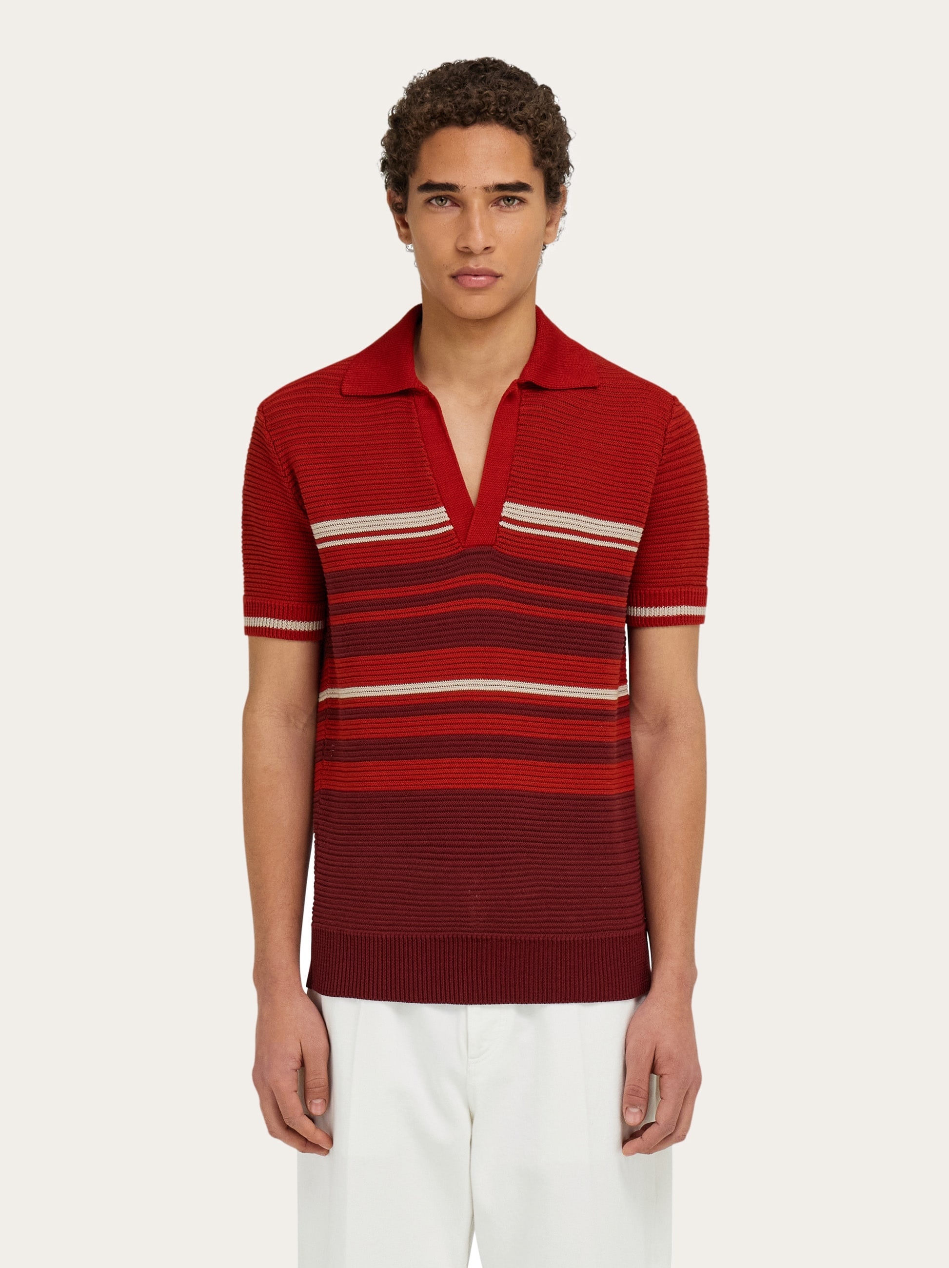 Cotton knit polo shirt - 2