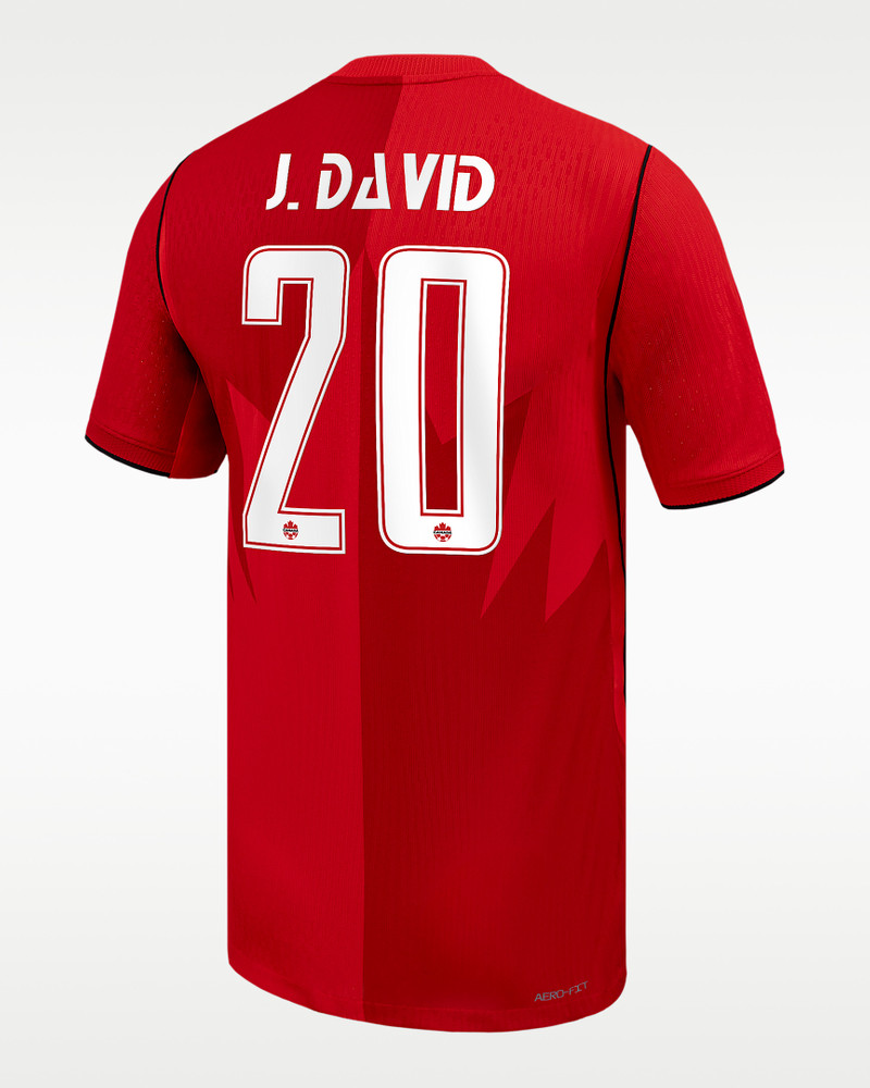 Jonathan David Canada Soccer 2026 Match Home Men's Nike Dri-FIT ADV Soccer Jersey 1