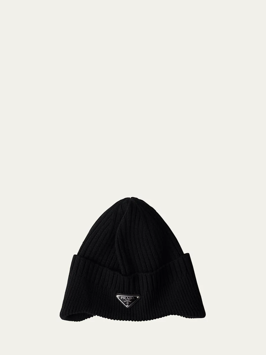 Men's Ribbed Wool Beanie Hat - 1