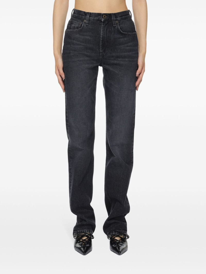 Jean Paul Gaultier logo-patch high-waist straight-leg jeans outlook