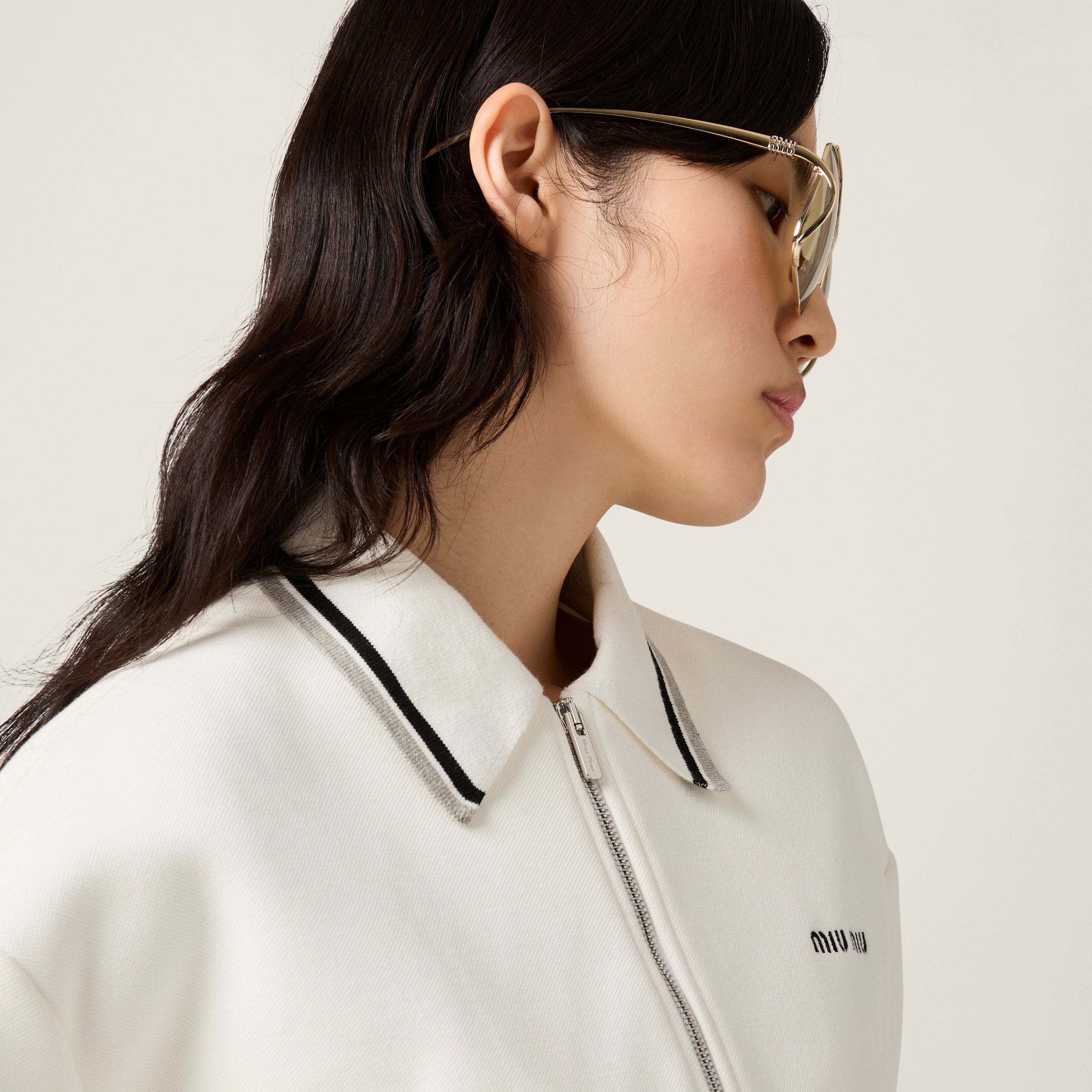 Bonded piqué and technical jersey blouson jacket - 4