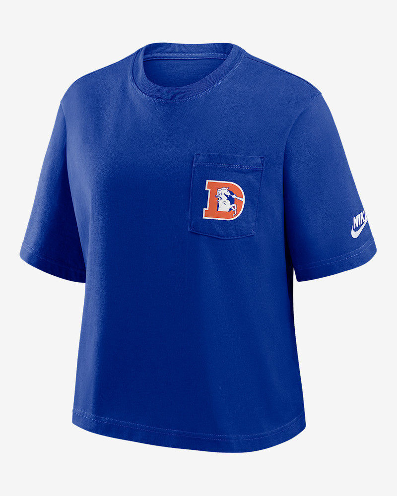 Denver Broncos Rewind Pocket Boxy Women's Nike NFL T-Shirt 1