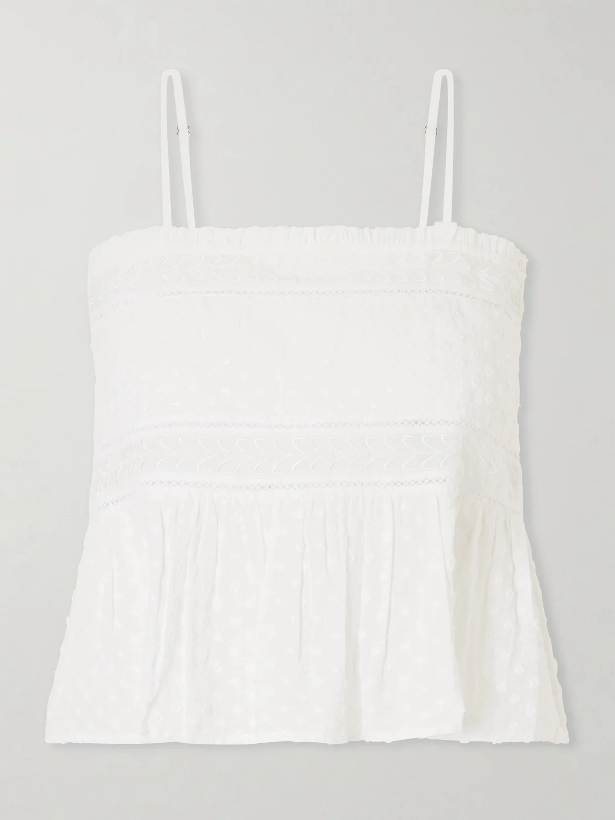Saskia Embroidered Cotton-voile Top - 1