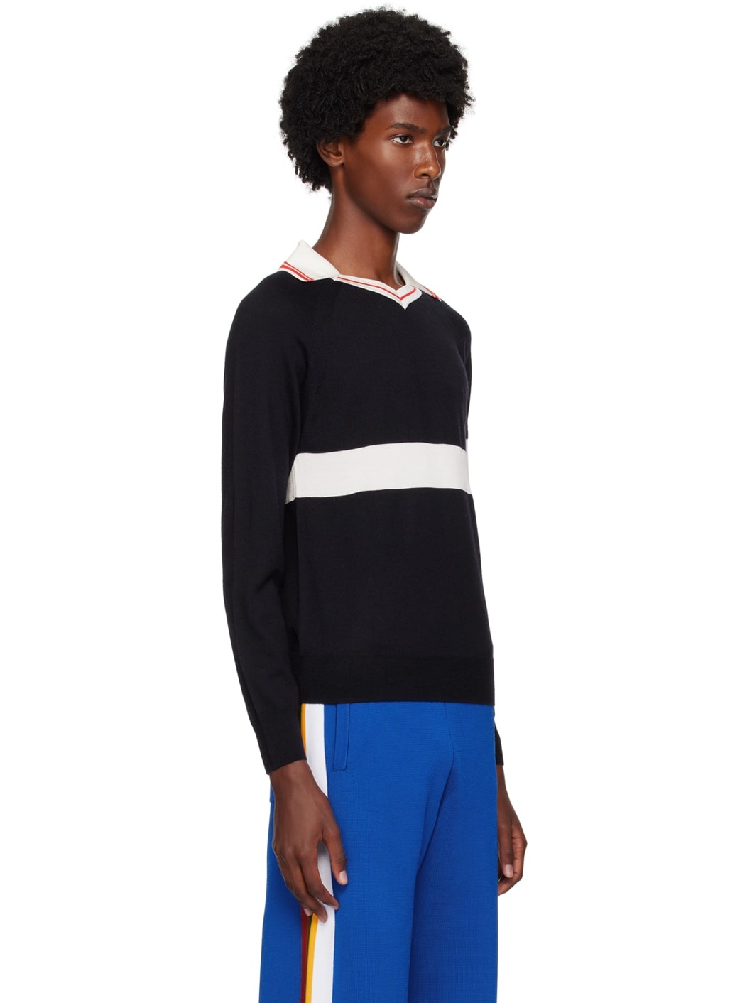 Navy Calm Long Sleeve Polo - 2