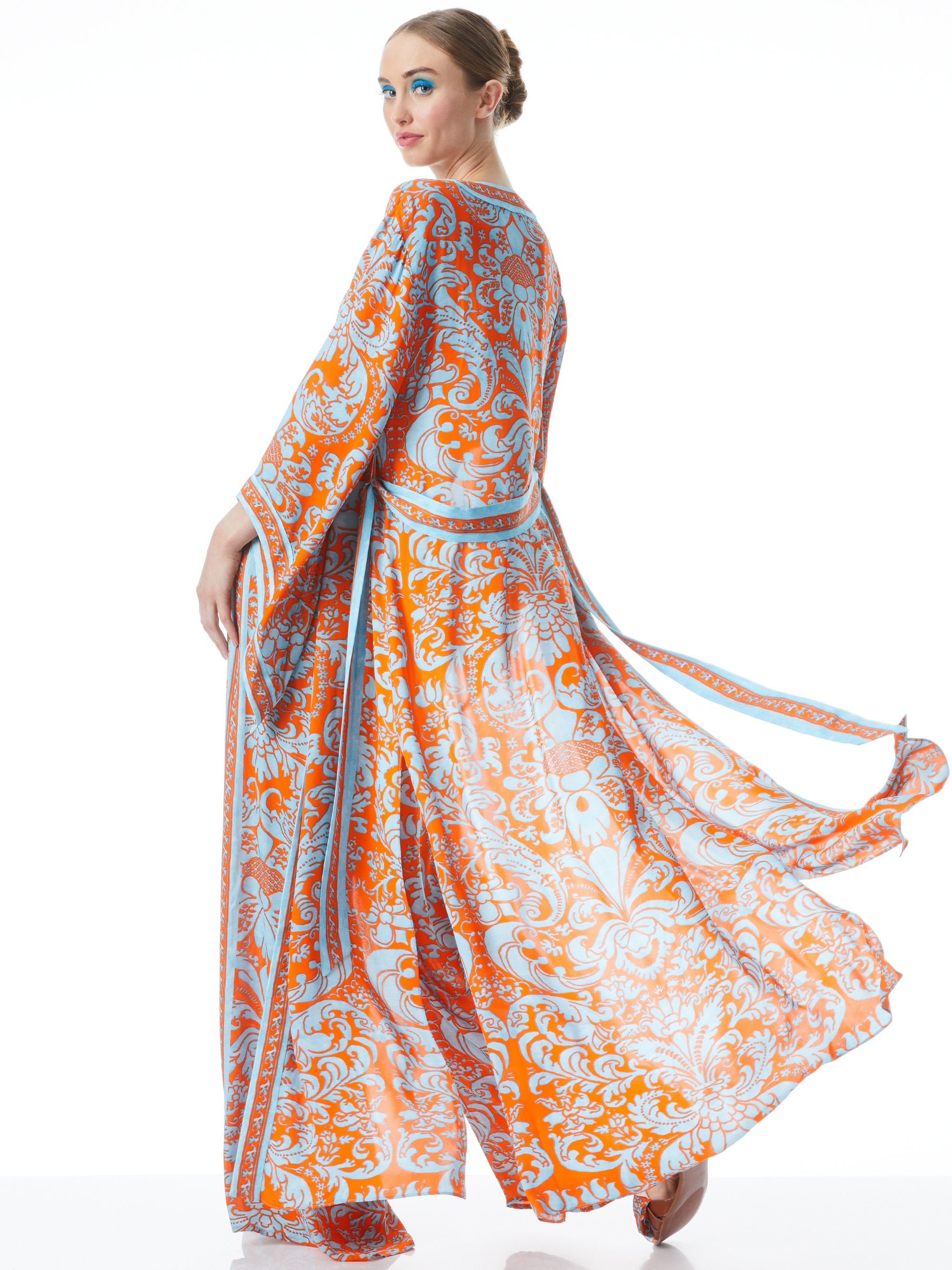DOMINO MAXI KIMONO WITH TIE BELT - 3