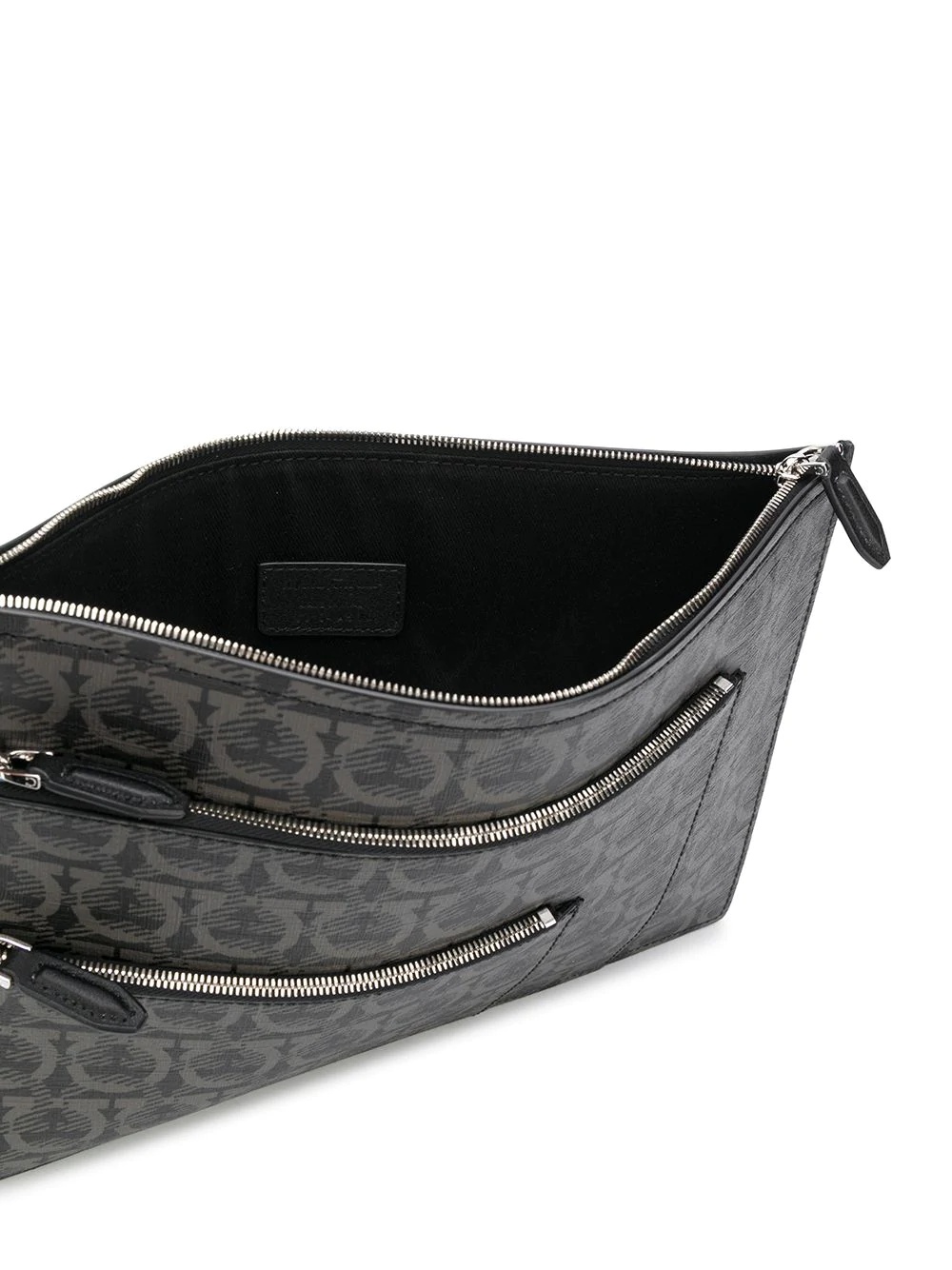 Gancini print zipped clutch - 5