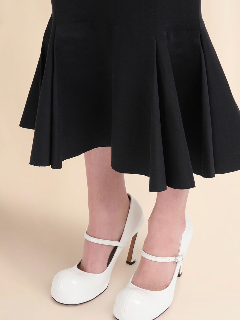 PEACH JERSEY SKIRT WITH MERMAID HEM - 4