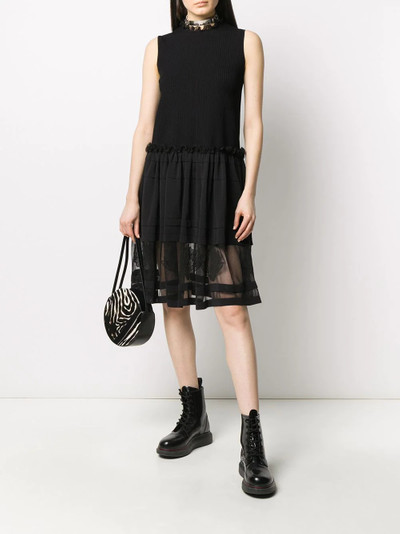 Alexander McQueen tulle skirt ribbed sleeveless dress outlook