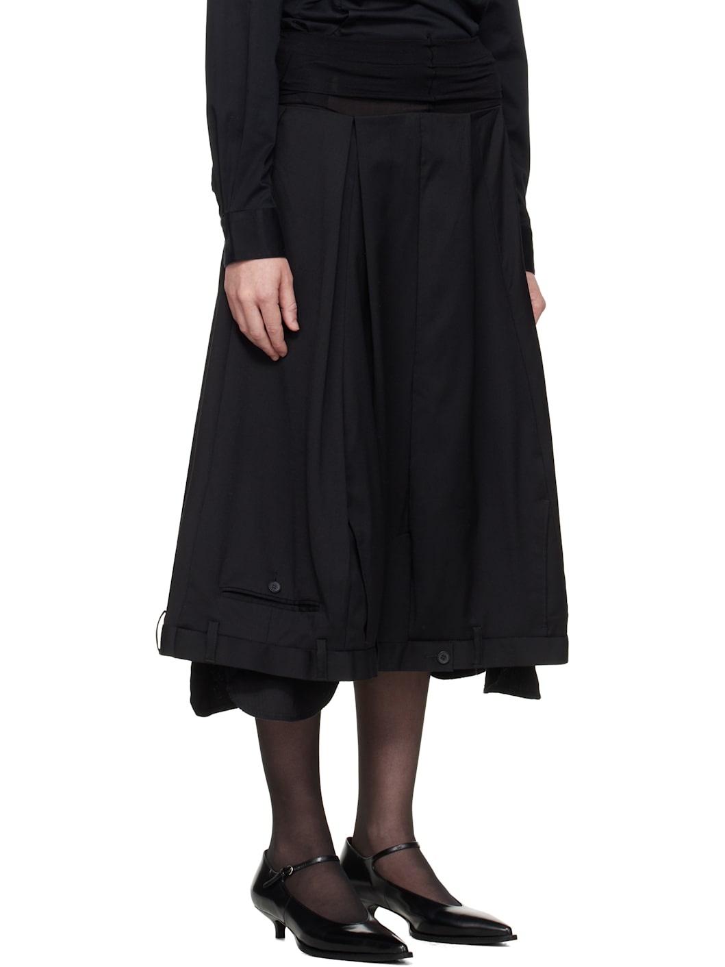 Upsidedown Trouser Wide Midi Skirt - 2