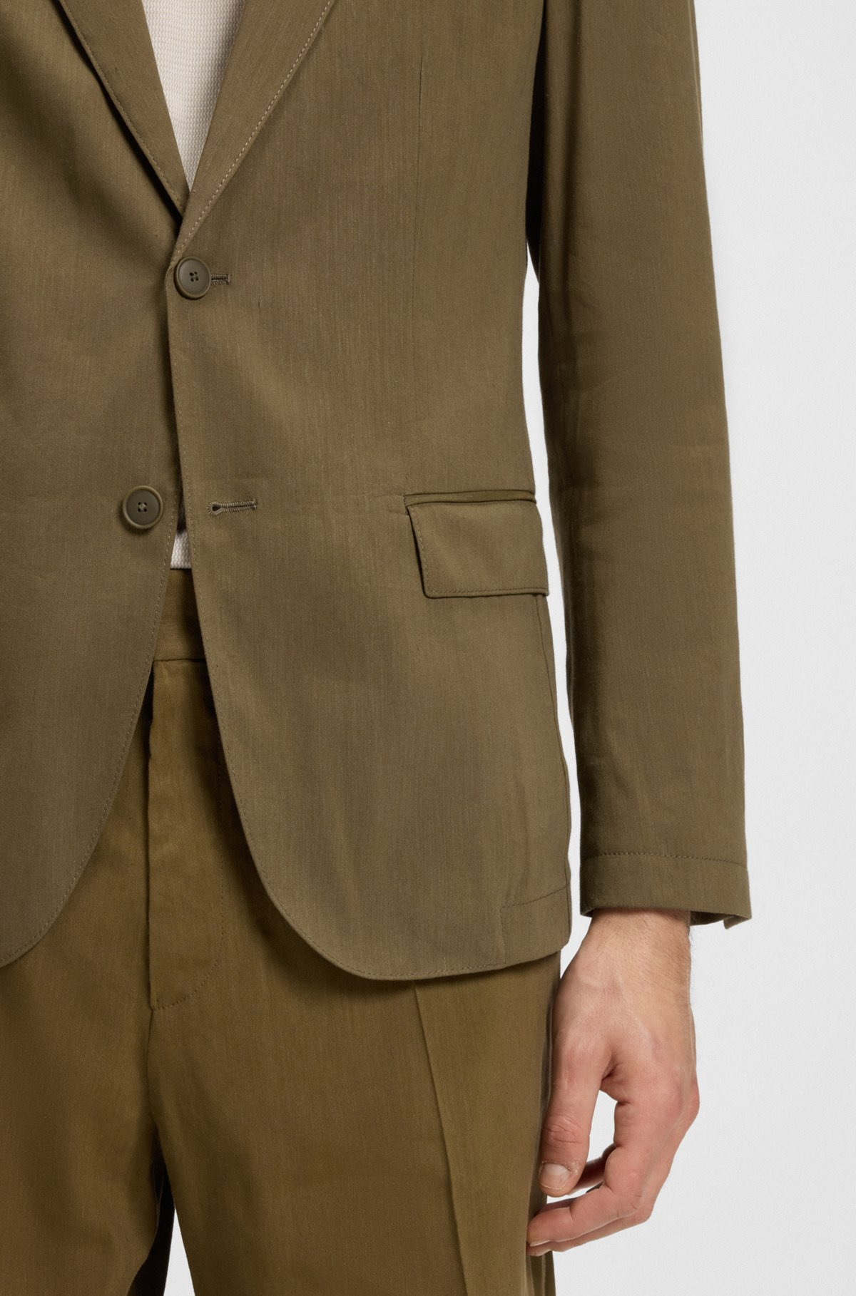 SLIM-FIT SUIT JACKET IN A STRETCH-LINEN BLEND - 6