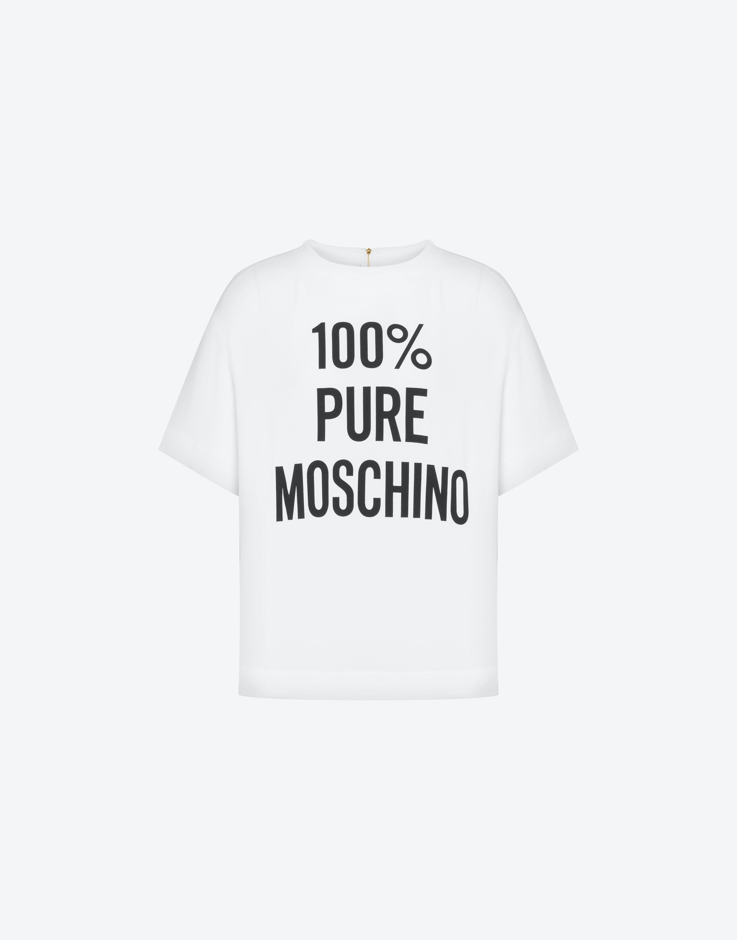 100% PURE MOSCHINO PRINT ENVERS SATIN T-SHIRT - 1