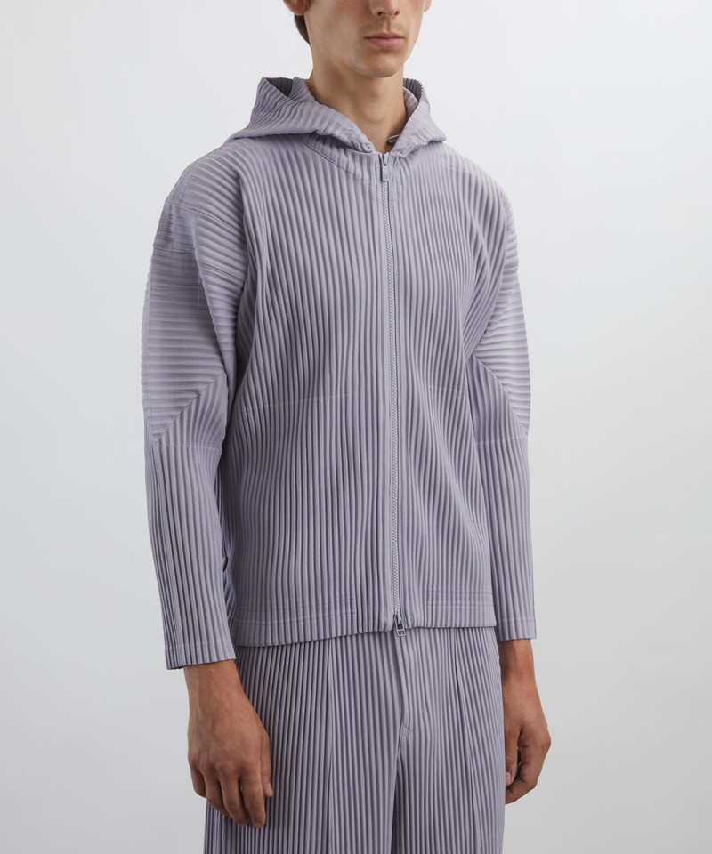 ISSEY MIYAKE MC JUNE Cloud Grey Pleated Hoodie outlook
