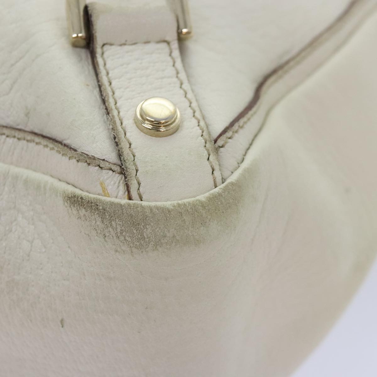 GUCCI Tote Bag Leather White Gold - 10