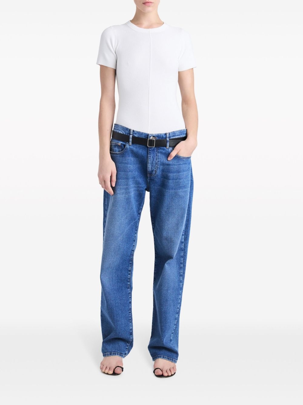 ribbed crew-neck T-shirt - 2