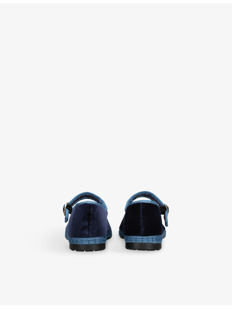 FLABELUS Montague Cotton-Velvet Mary Jane Flats outlook
