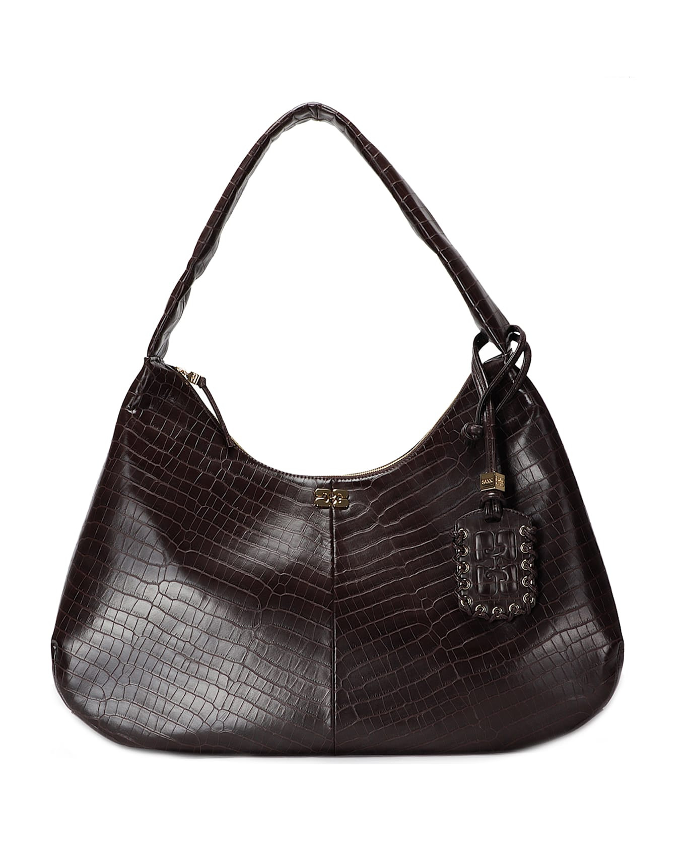 Ganni Bou Bag Hobo Xxl Croco - 1