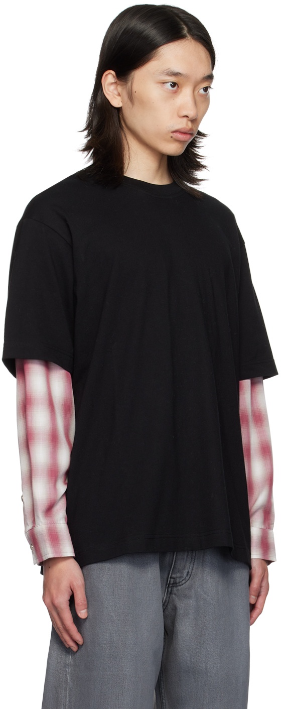 Black Layered Long Sleeve T-Shirt - 2