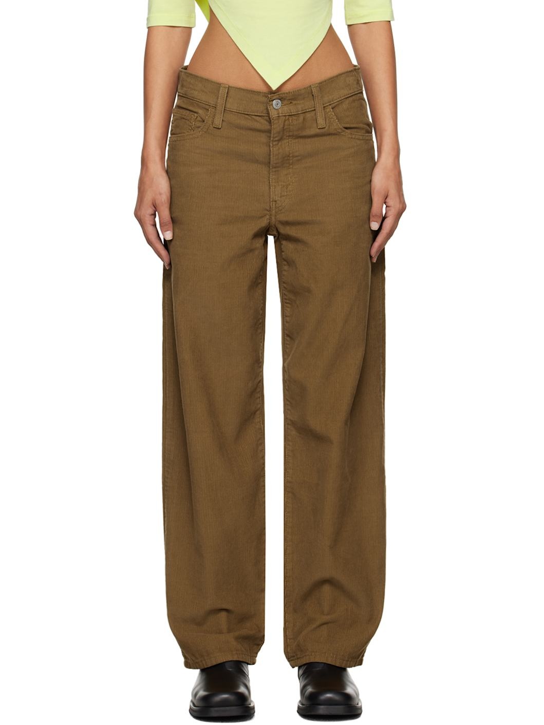 Brown Baggy Dad Jeans - 1