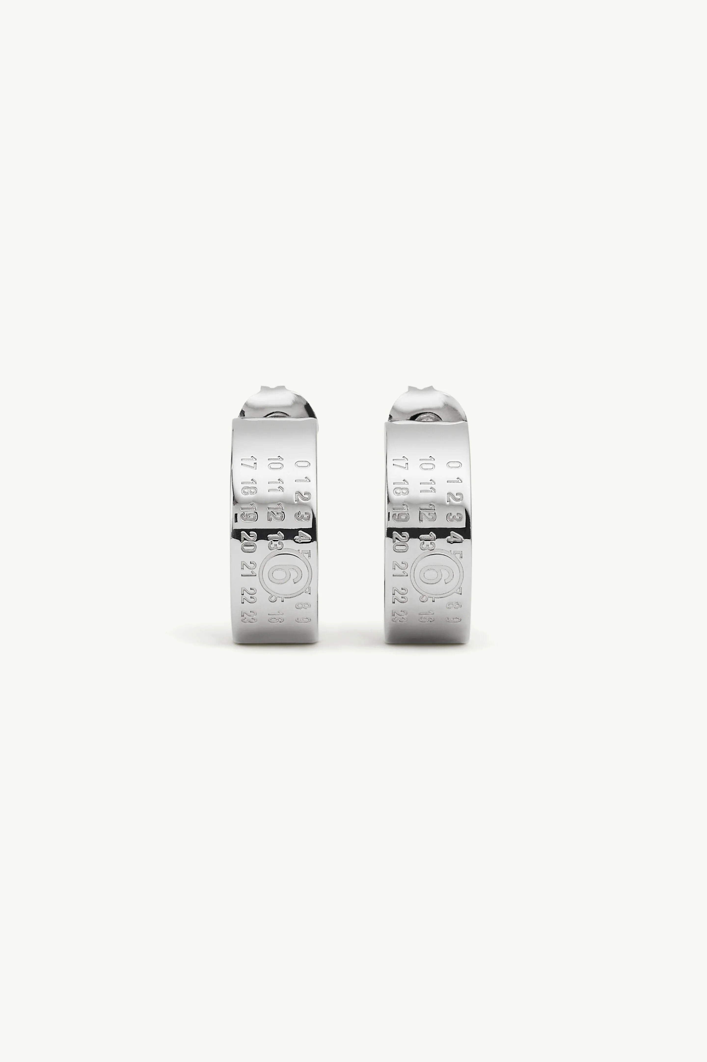 Numeric Minimal Signature Hoop Earrings - 1